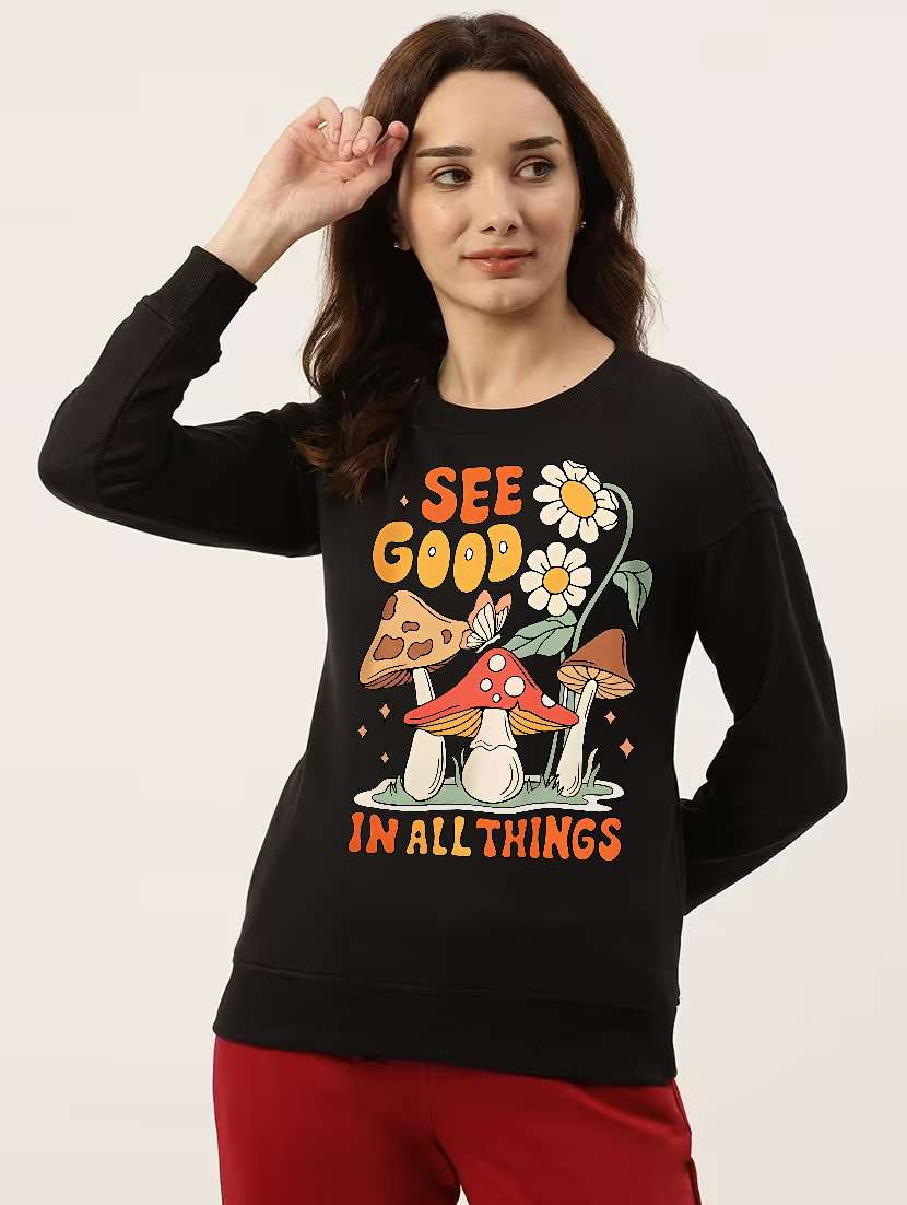 women printed long sleeve sweatshirt