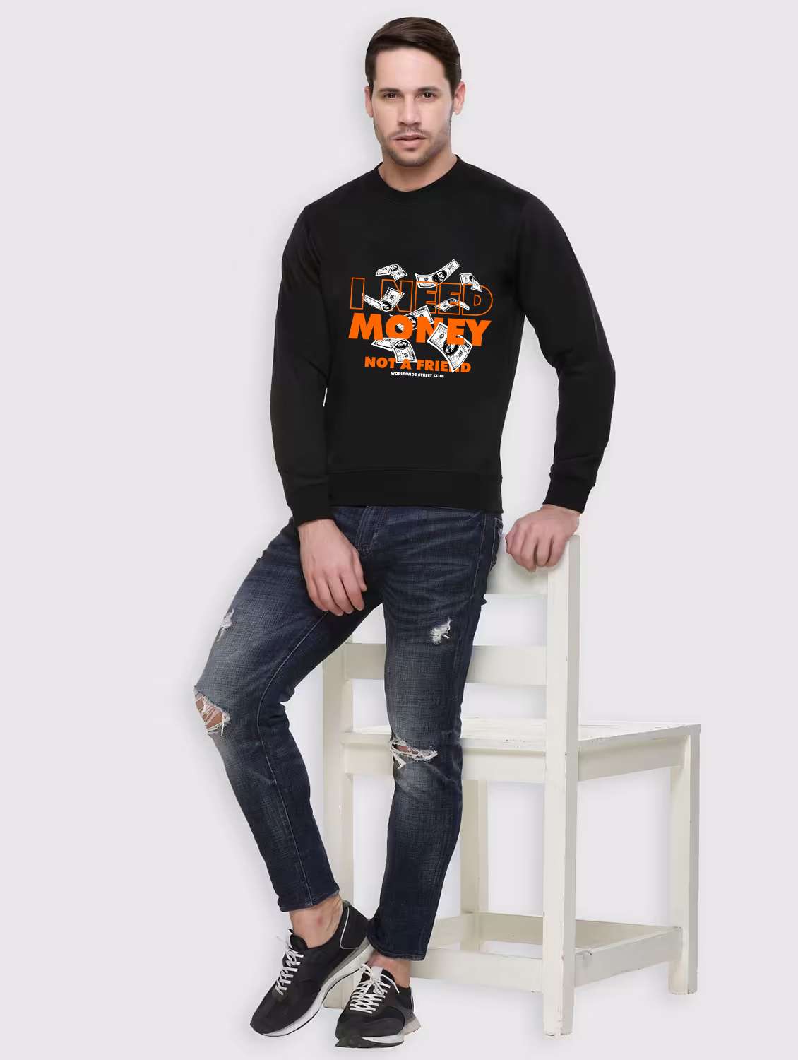 men front print long sleeve regular fit sweatshirt - 22231582 -  Standard Image - 2