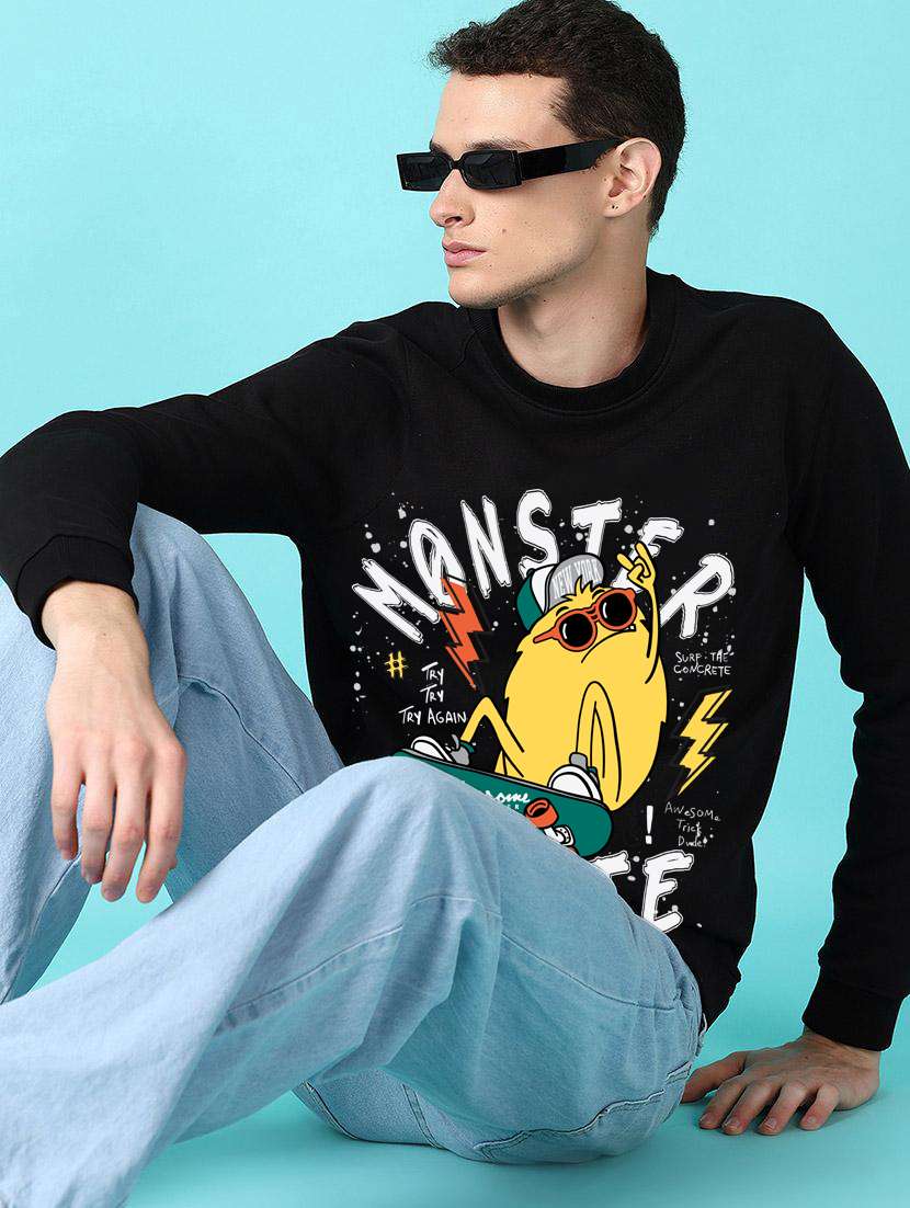 men front print long sleeve regular fit sweatshirt