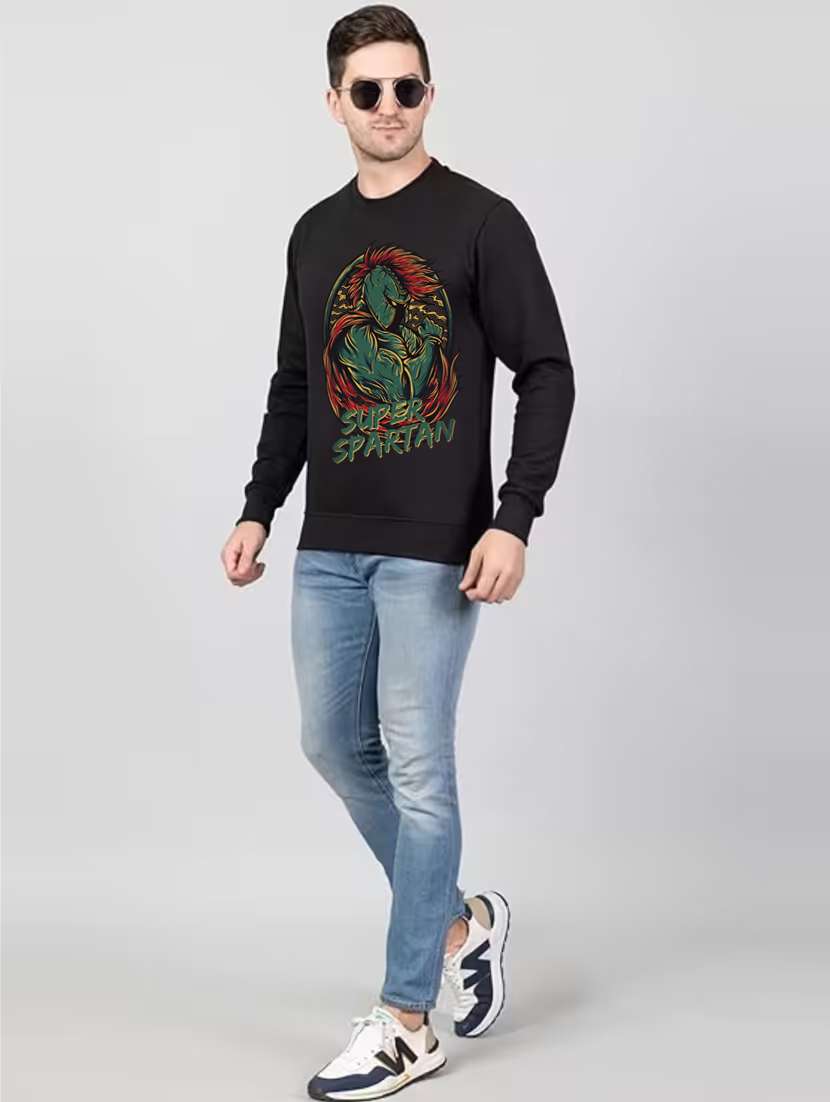 men front print long sleeve regular fit sweatshirt - 22231621 -  Standard Image - 2