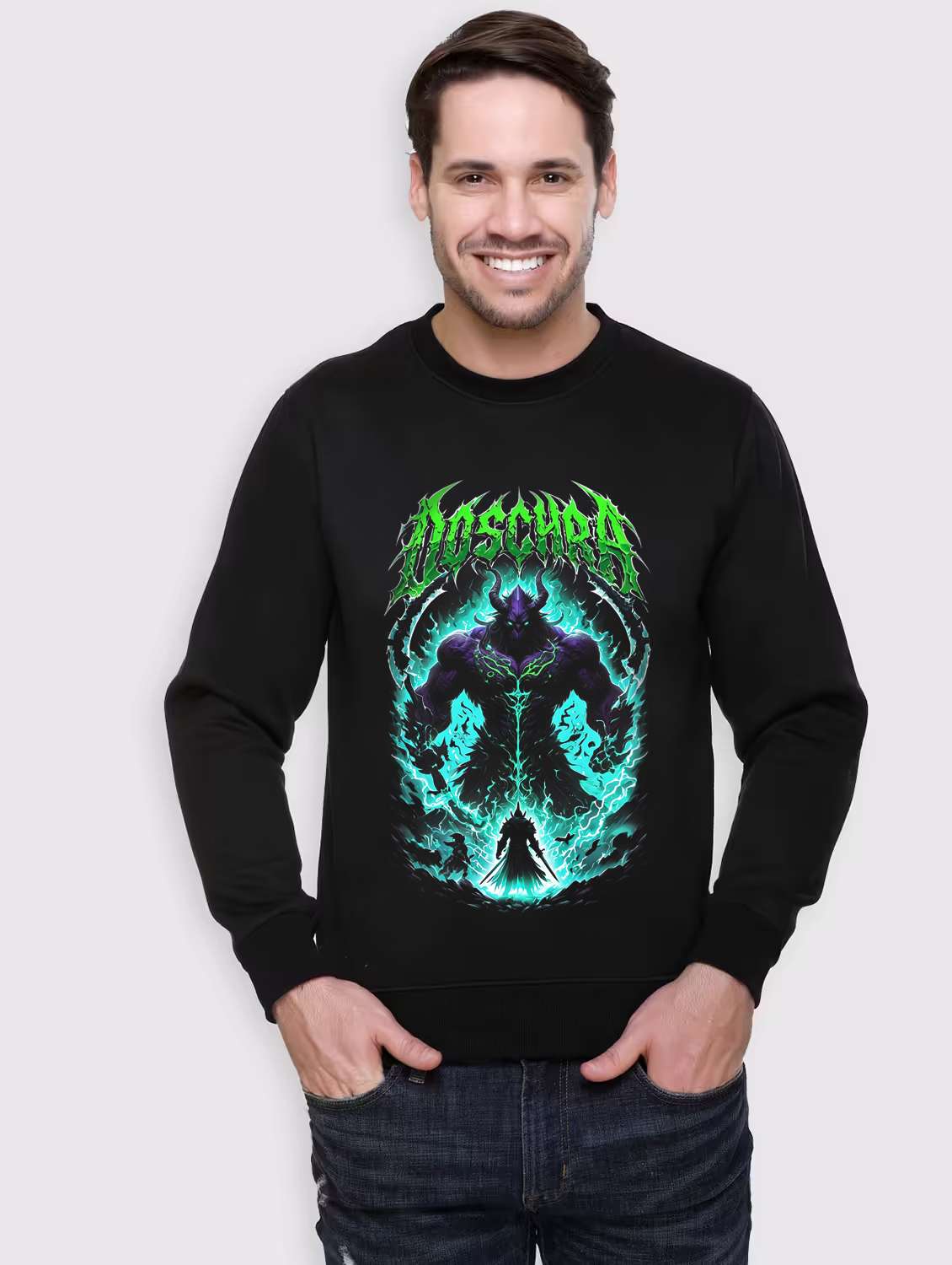 men front print long sleeve regular fit sweatshirfr