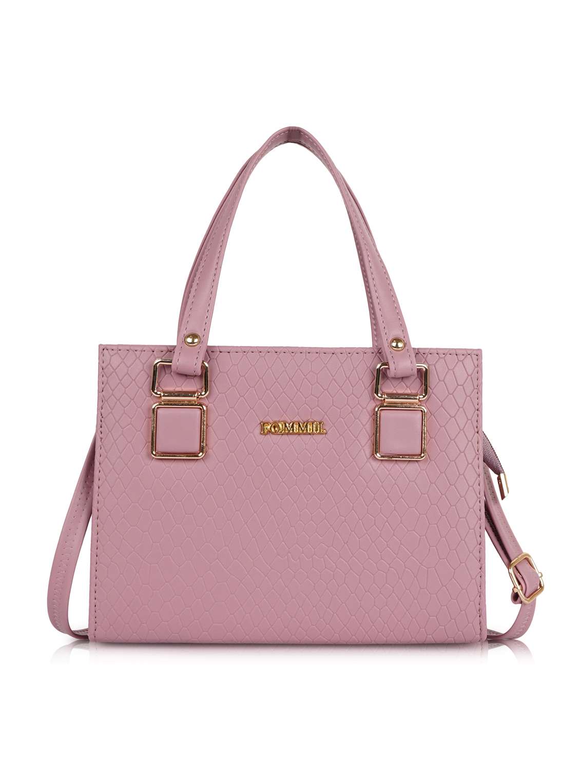 women textured structured leather handbag