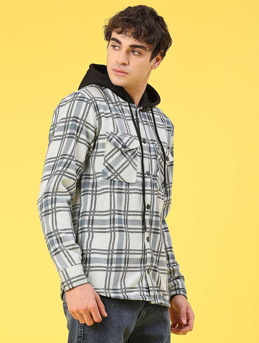 men checkered long sleeve regular fit shacket - 22231752 -  Standard Image - 2