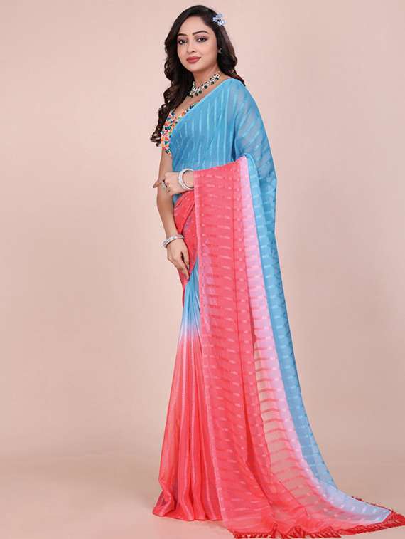 women ombre printed saree with blouse - 22231870 -  Standard Image - 2