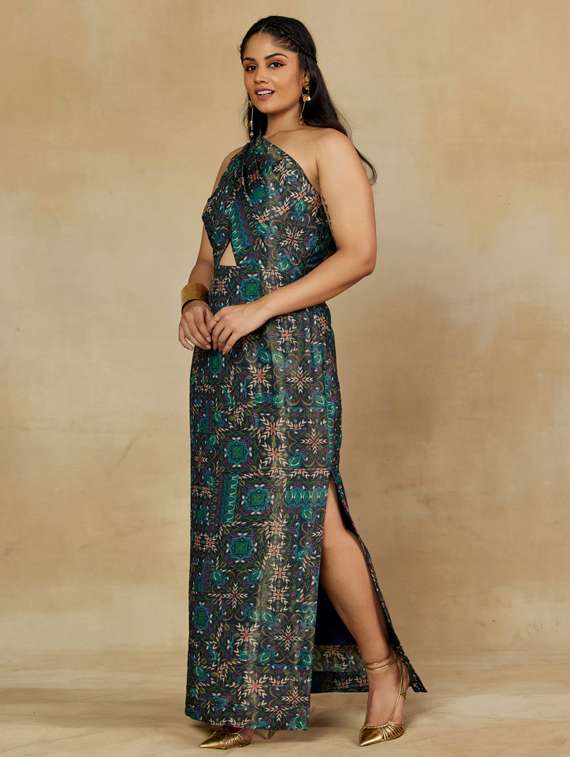 women prinred single shoulder straight dress - 22238764 -  Standard Image - 2