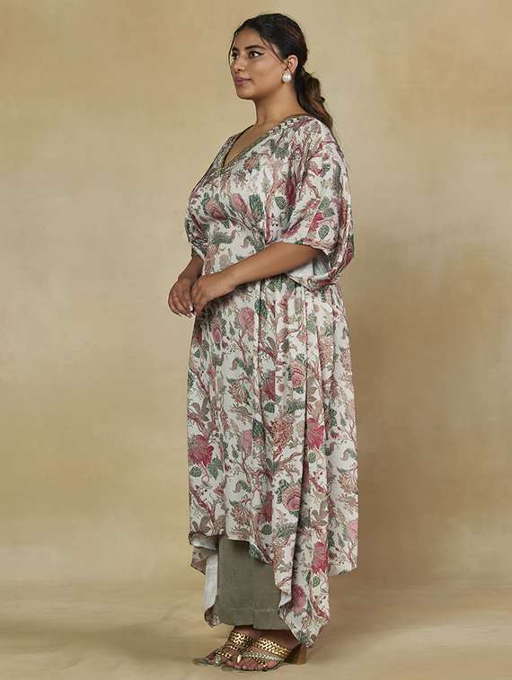 women printed kimono sleeve ethnic co-ord set - 22238790 -  Standard Image - 2