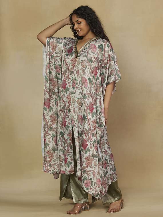 women printed kimono sleeve ethnic co-ord set - 22238792 -  Standard Image - 2