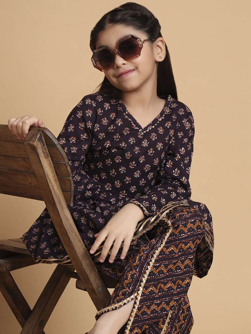 girls printed kurta and dhoti set - 22238831 -  Standard Image - 2