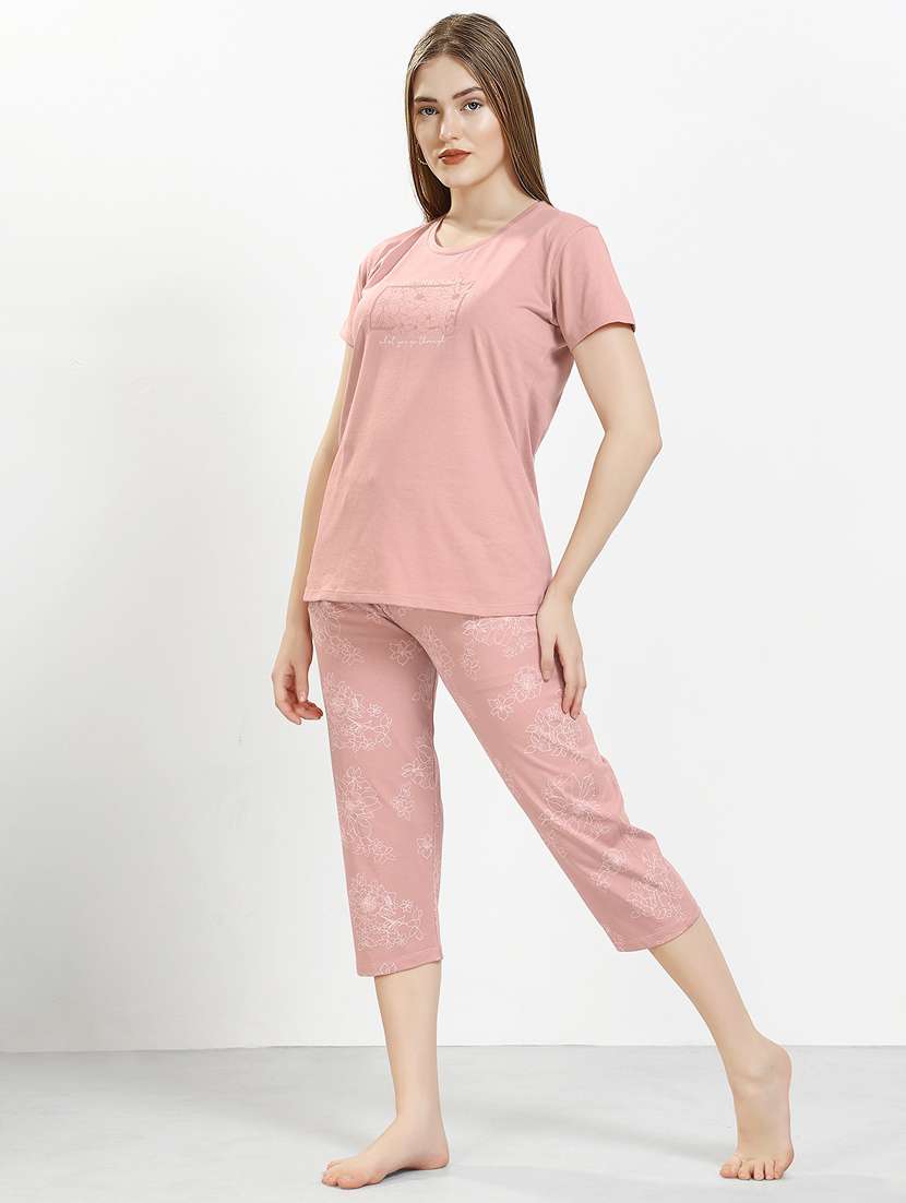 women printed nightwear capri set - 22238871 -  Standard Image - 2