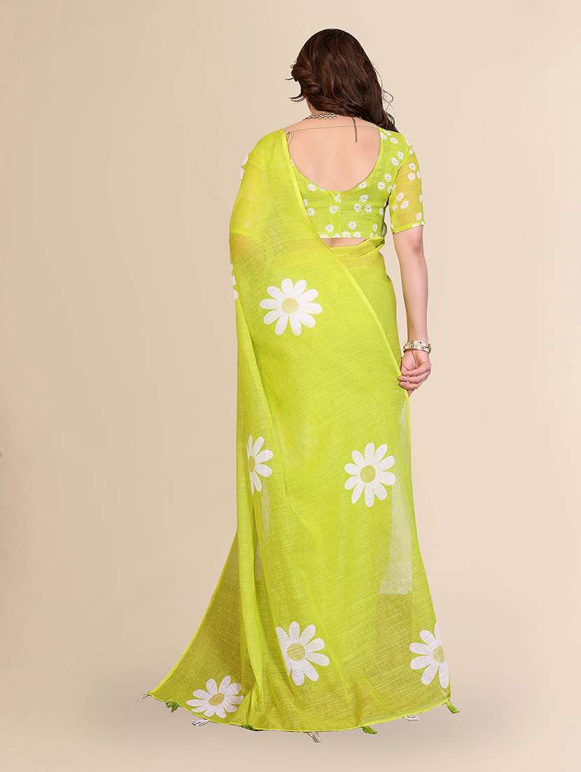 women floral printed saree with blouse - 22238880 -  Standard Image - 2