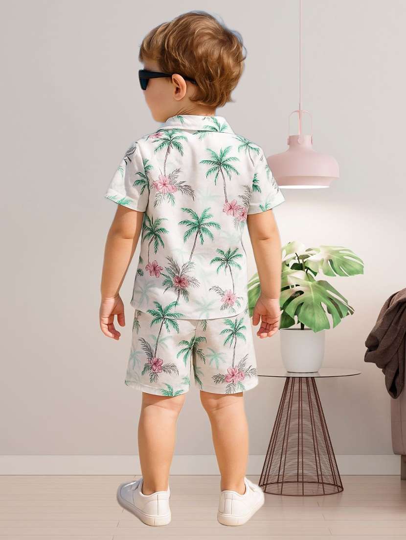 boys printed shirt and shorts co-ord set - 22239055 -  Standard Image - 2