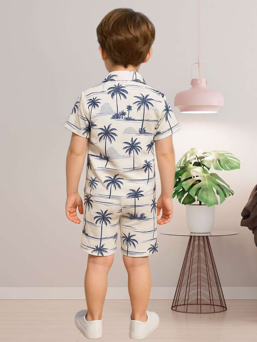 boys printed shirt and shorts co-ord set - 22239059 -  Standard Image - 2