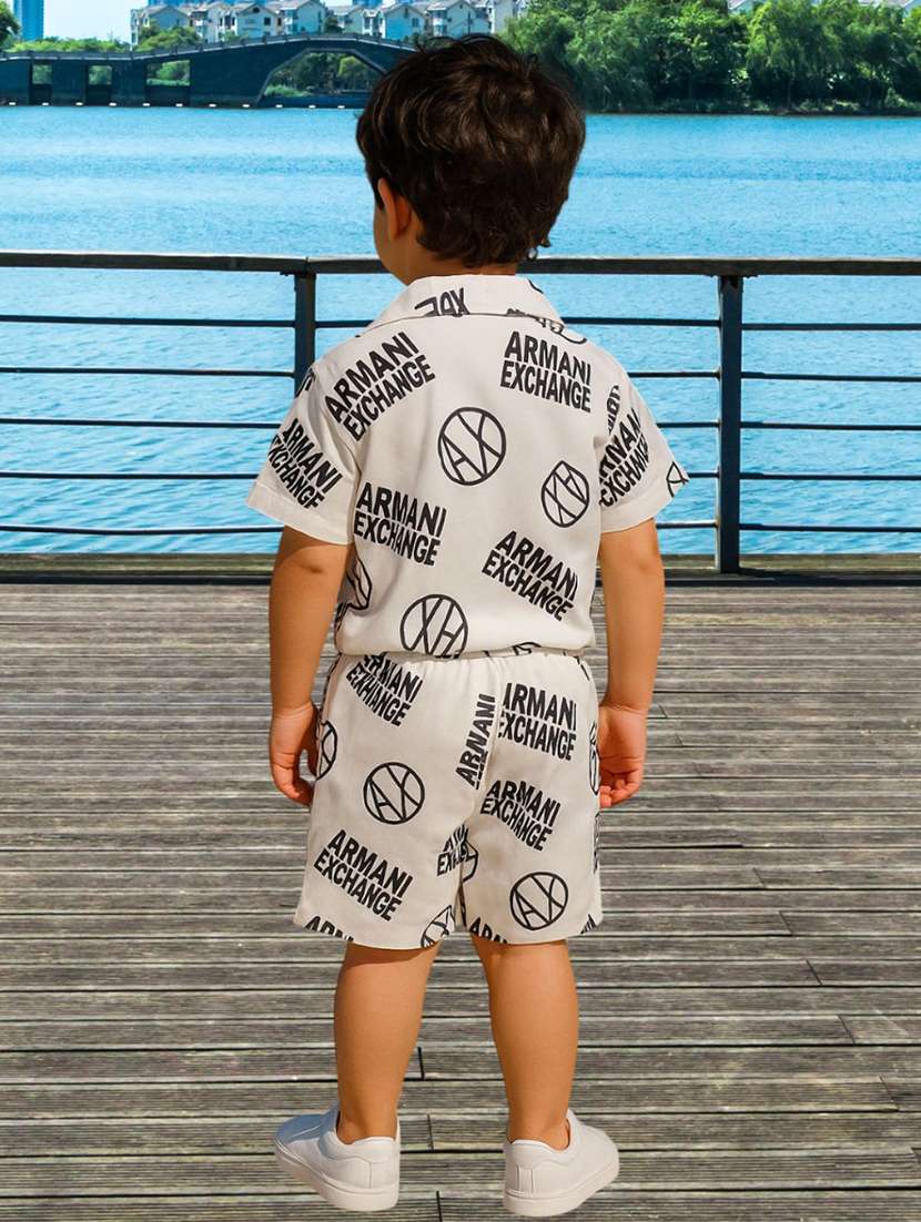 boys printed shirt and shorts co-ord set - 22239065 -  Standard Image - 2