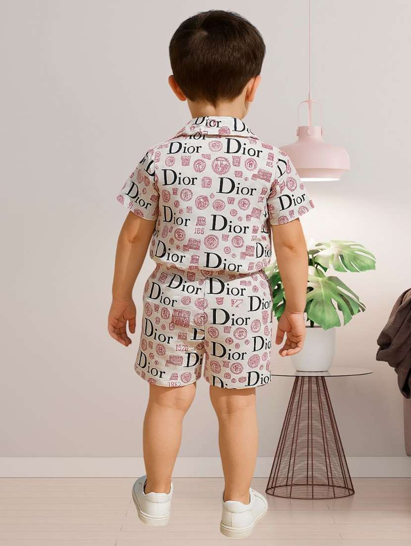 boys printed shirt and shorts co-ord set - 22239073 -  Standard Image - 2