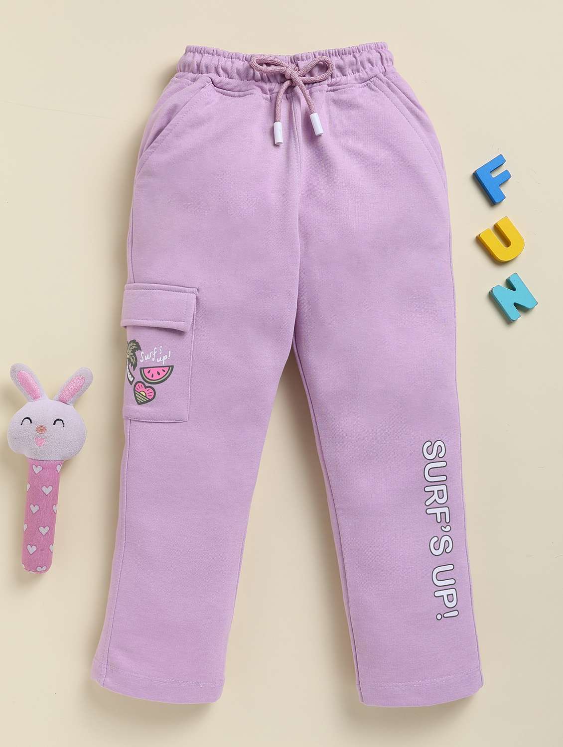 girls printed mid rise cargo