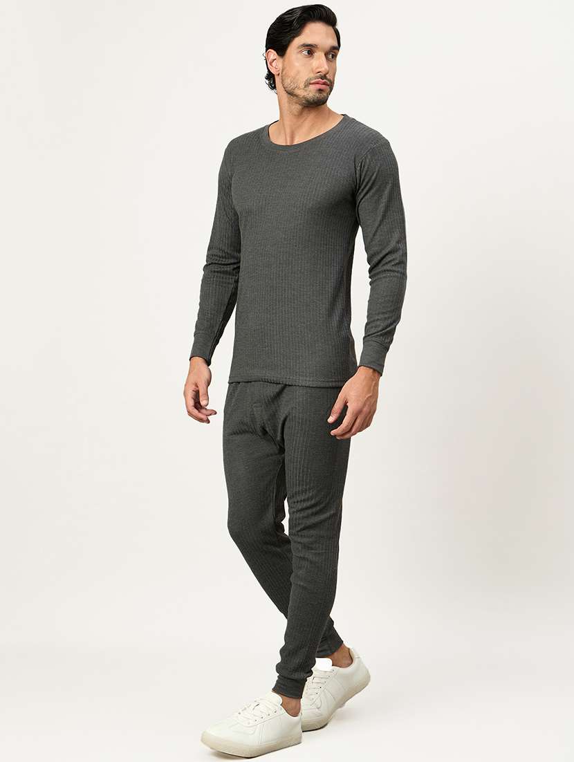 men solid full sleeve full length thermal set - 22239131 -  Standard Image - 2