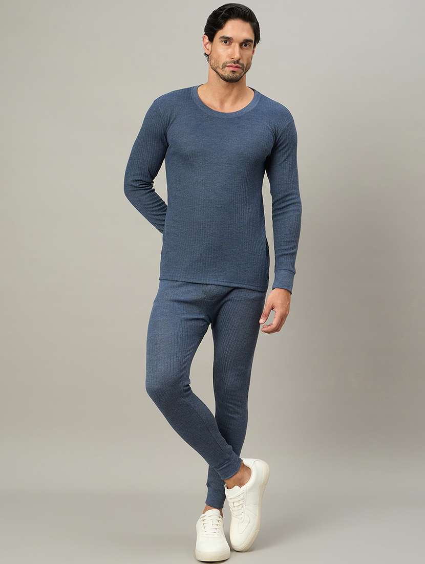 men solid full sleeve full length thermal set - 22239135 -  Standard Image - 2