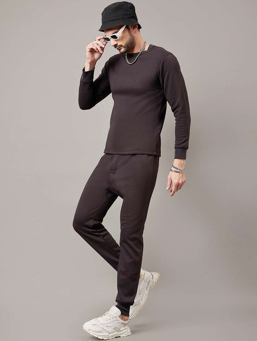 men solid full sleeve full length thermal set - 22239136 -  Standard Image - 2