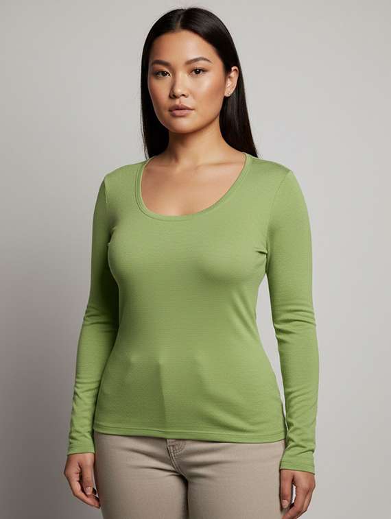 women solid long sleeve pullover - 22239199 -  Standard Image - 2