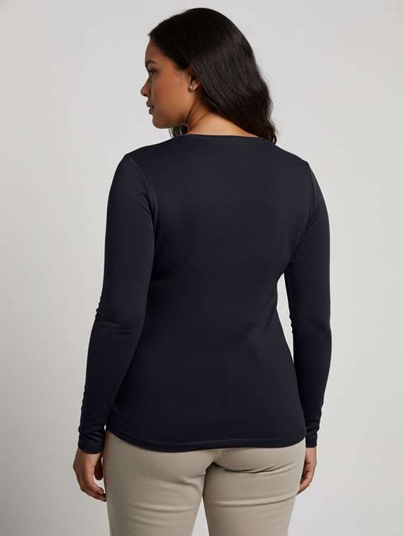 women solid long sleeve pullover - 22239200 -  Standard Image - 2