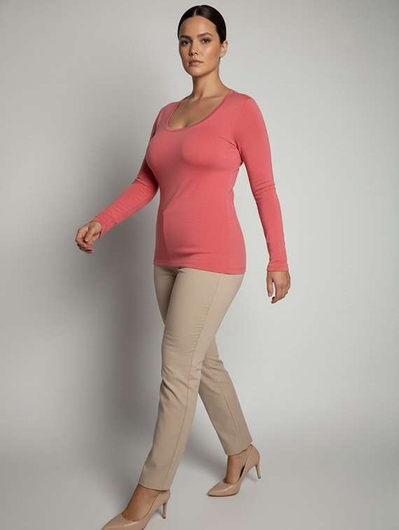 women solid long sleeve pullover - 22239201 -  Standard Image - 2