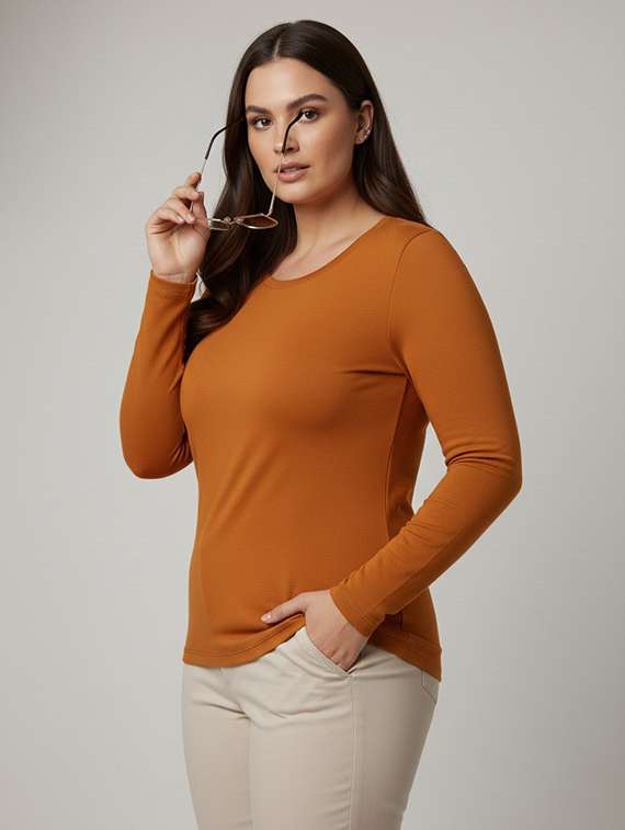 women solid long sleeve pullover