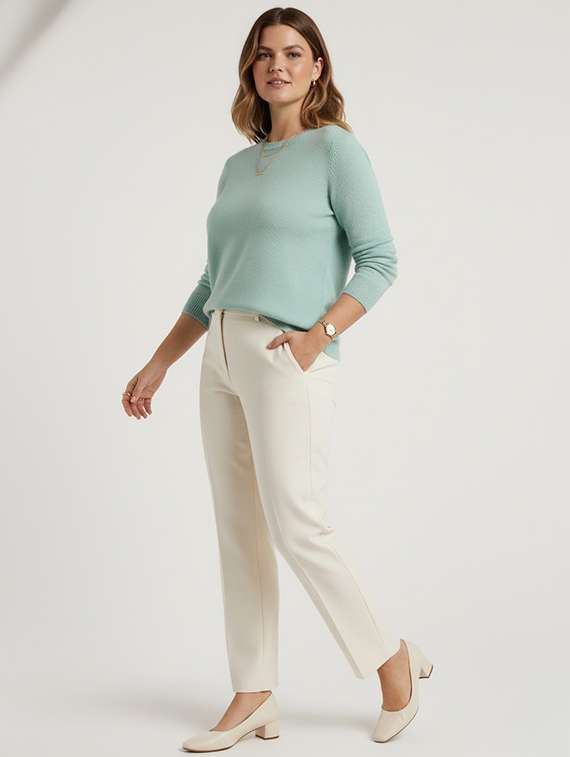 women solid long sleeve pullover - 22239217 -  Standard Image - 2