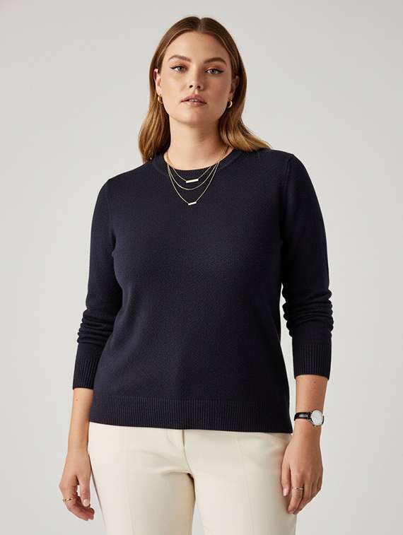 women solid long sleeve pullover