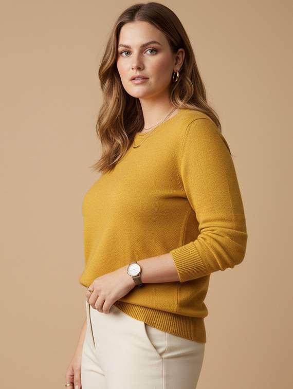 women solid long sleeve pullover - 22239221 -  Standard Image - 2