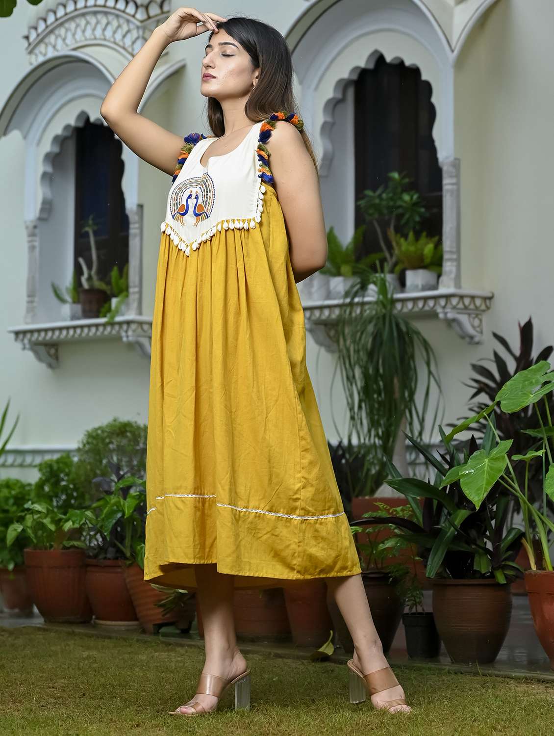women embroidered sleeveless flared dress - 22239269 -  Standard Image - 2