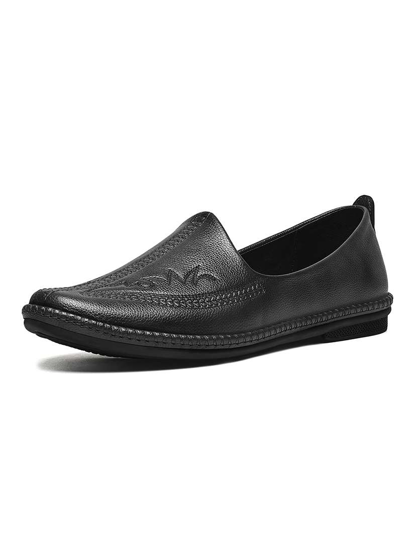 men black slip on mojari - 22239350 -  Standard Image - 2