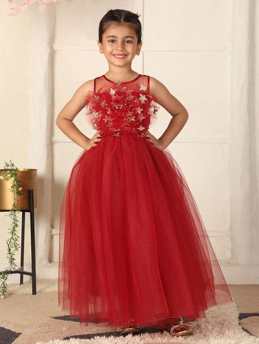 girls sequined sleeveless fit and flare dress