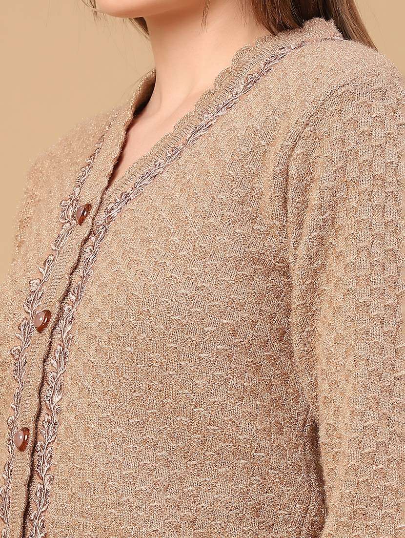 women self design long sleeve cardigan - 22240103 -  Standard Image - 2