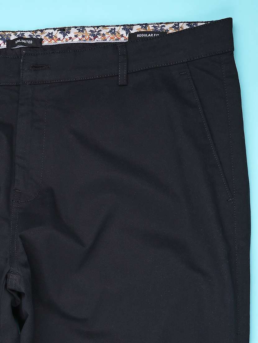 men solid mid rise casual chino - 22240104 -  Standard Image - 2