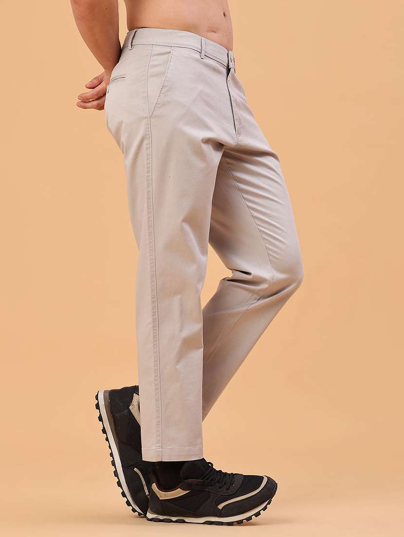 men solid mid rise chinos casual trouser - 22240154 -  Standard Image - 2