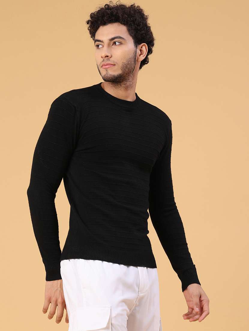 men self design long sleeve regular fit pullover  - 22240218 -  Standard Image - 2