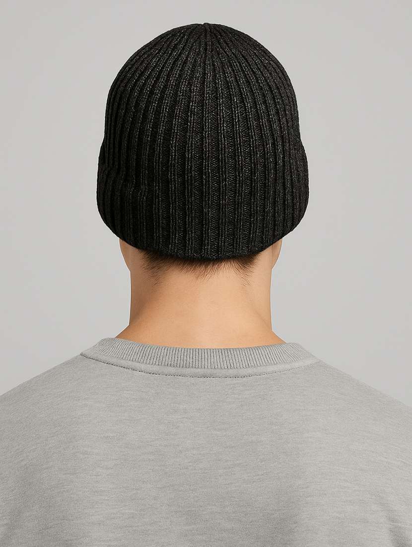 men solid ribbed knit winter beanie cap - 22240399 -  Standard Image - 2