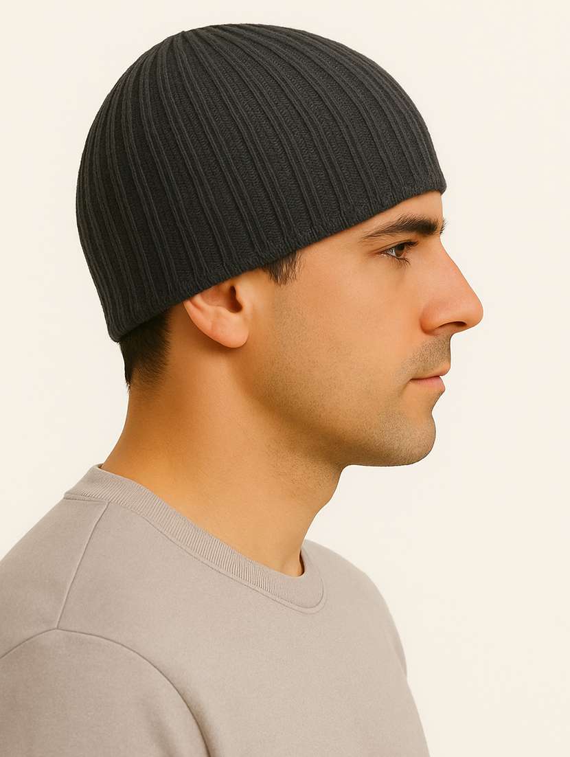men solid ribbed knit winter beanie cap - 22240400 -  Standard Image - 2