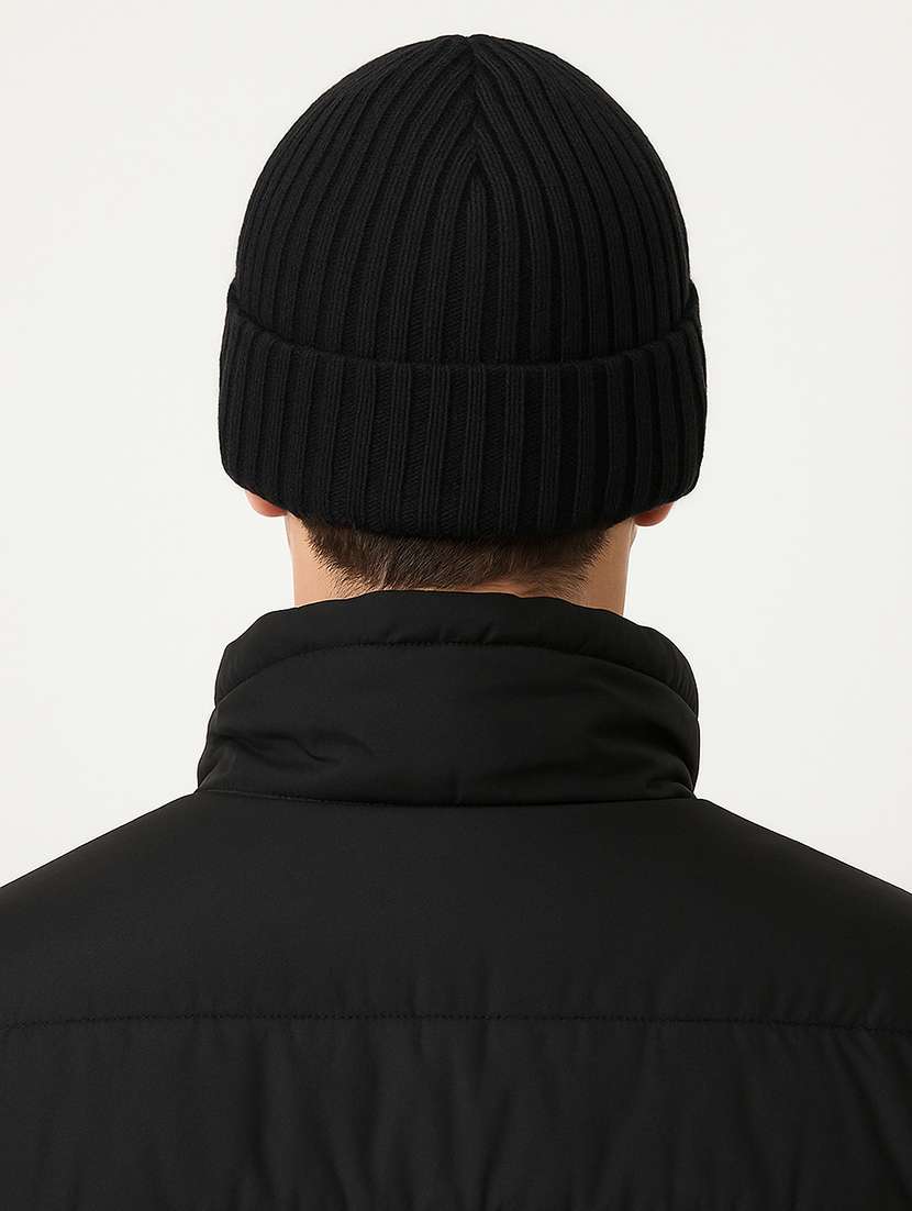men solid ribbed knit winter beanie cap - 22240401 -  Standard Image - 2
