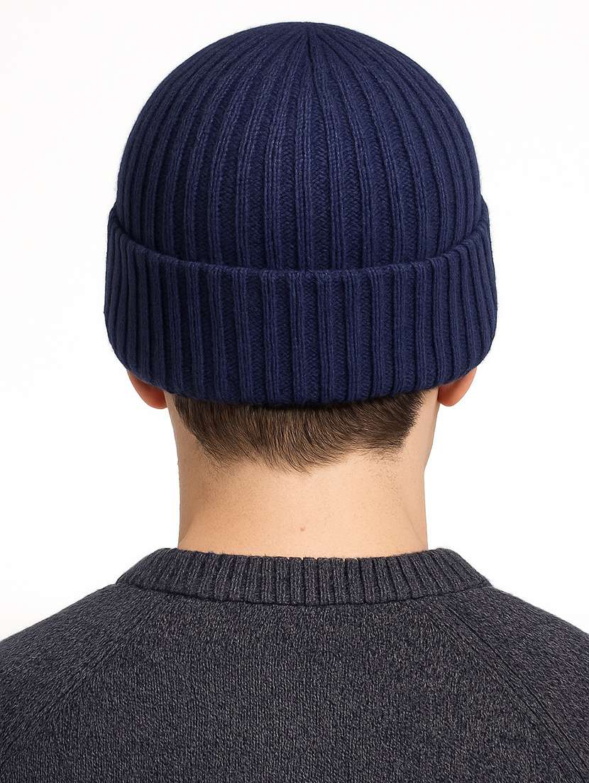 men solid ribbed knit winter beanie cap - 22240404 -  Standard Image - 2