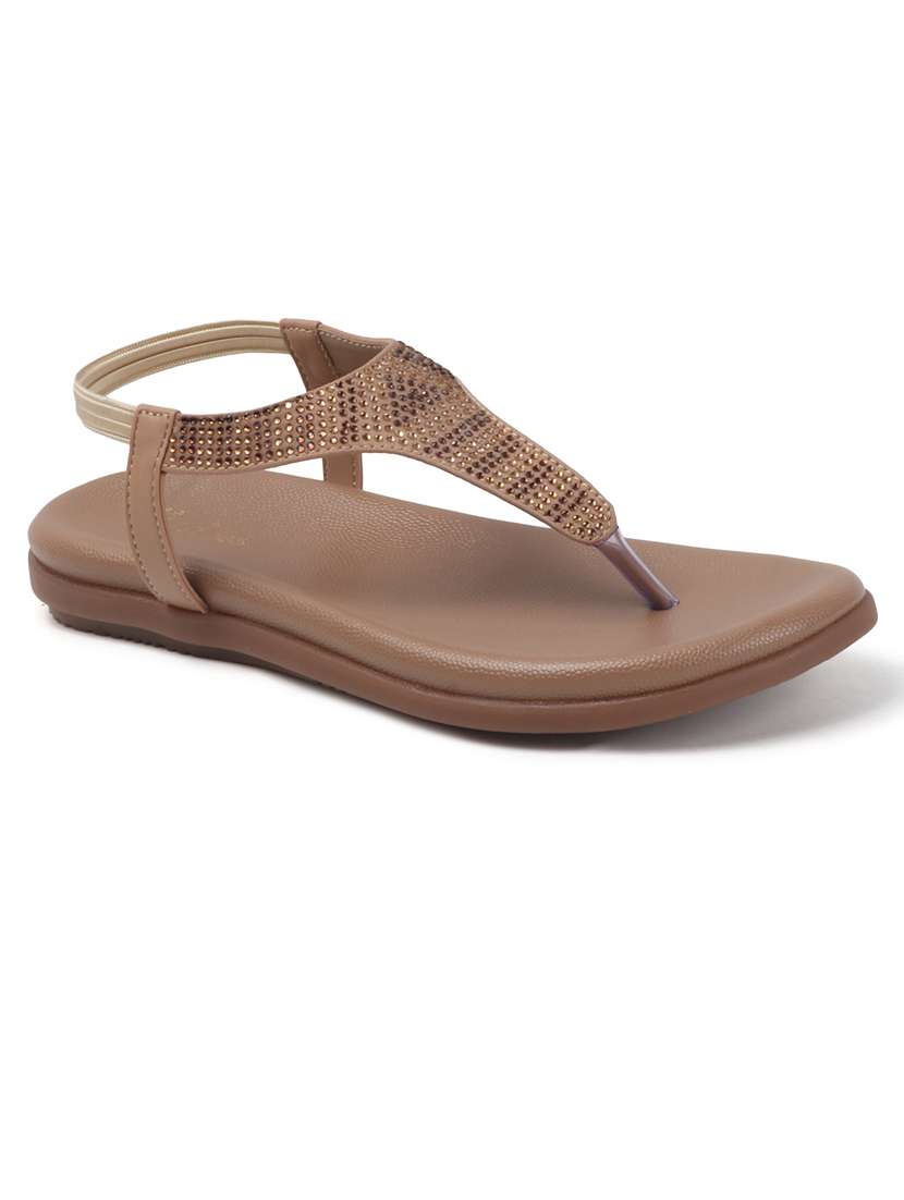 women t-strap embellished flat sandal - 22240497 -  Standard Image - 2