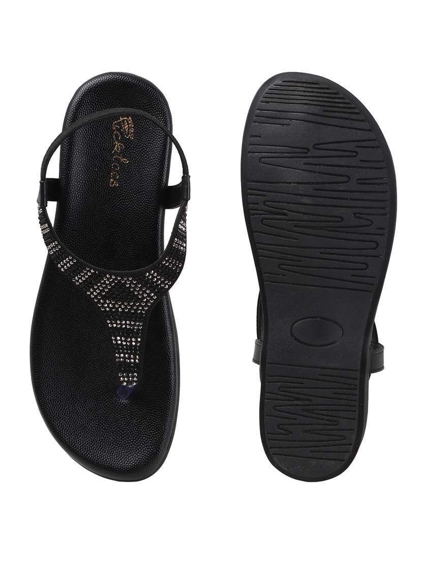 women t-strap embellished flat sandal - 22240498 -  Standard Image - 2