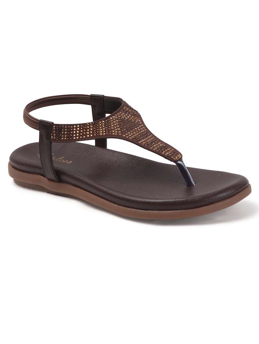 women t-strap embellished flat sandal - 22240499 -  Standard Image - 2