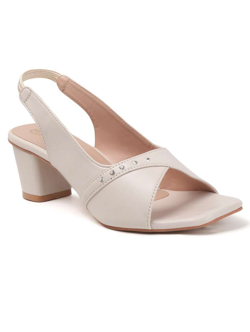 women solid back strap block heel sandal - 22240506 -  Standard Image - 2