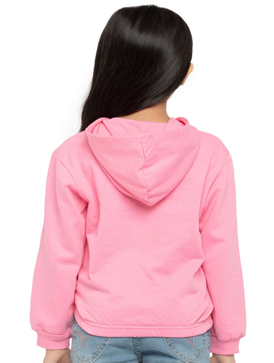 girls printed long sleeve hooded sweatshirt - 22240520 -  Standard Image - 2