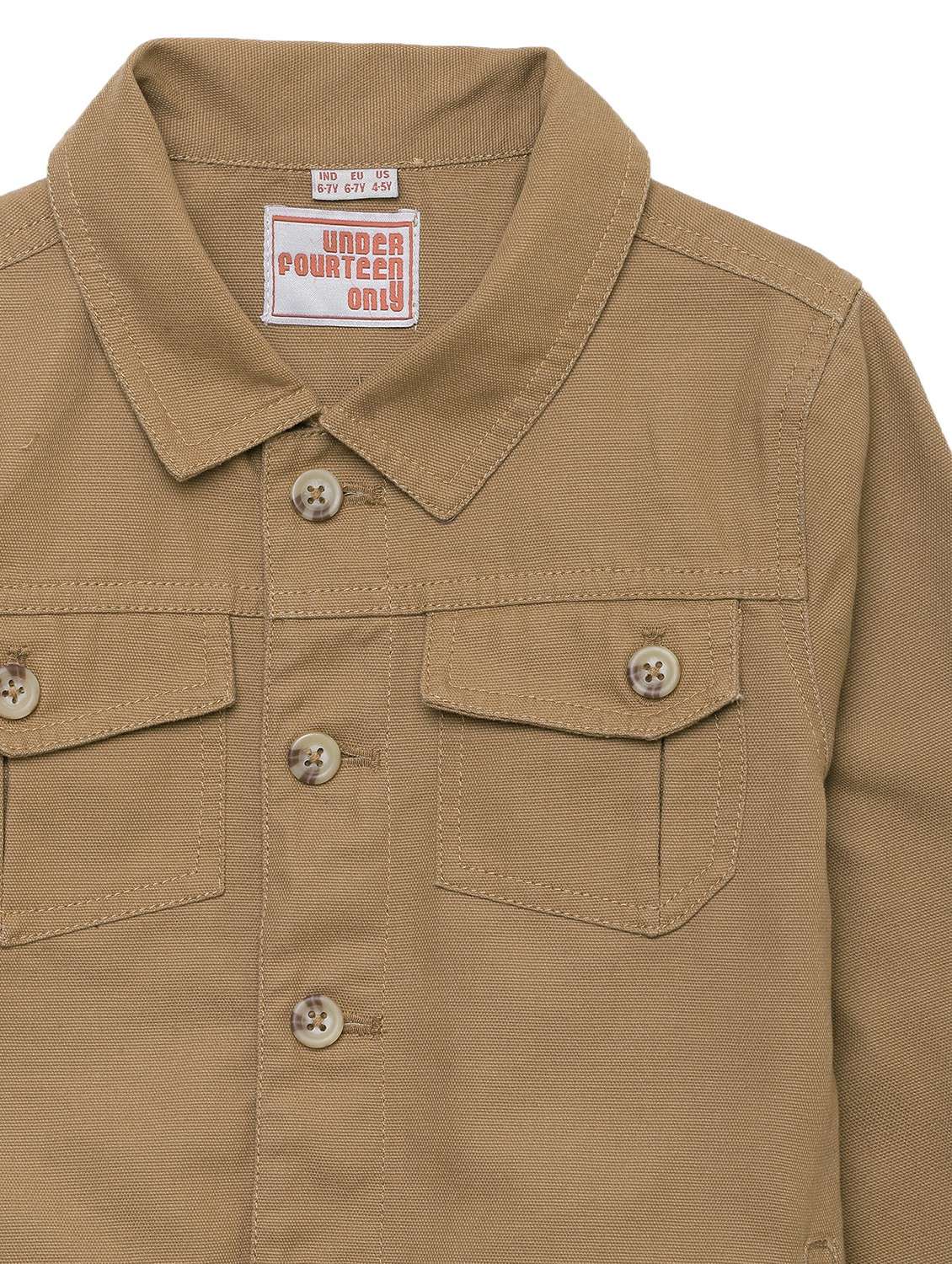 boys solid collared long sleeve shacket - 22240532 -  Standard Image - 2