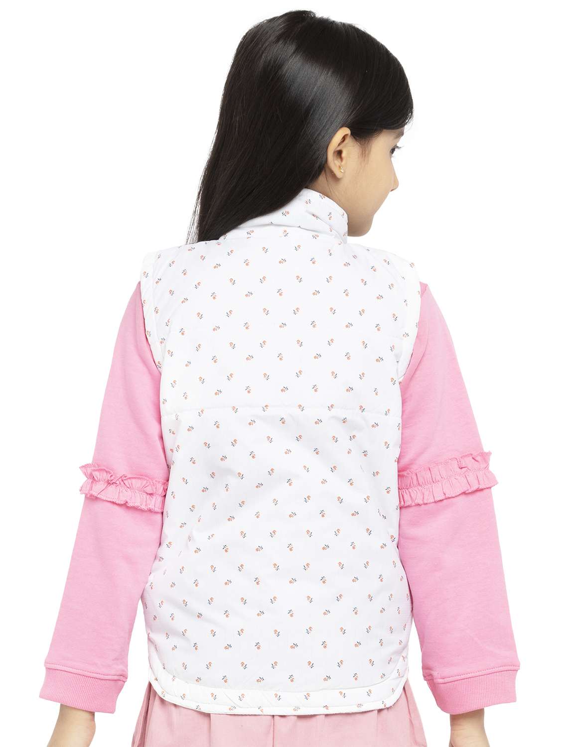 girls printed sleeveless quilted jacket - 22240560 -  Standard Image - 2