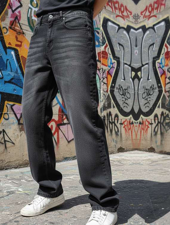 men washed mid rise relaxed fit jeans - 22240636 -  Standard Image - 2