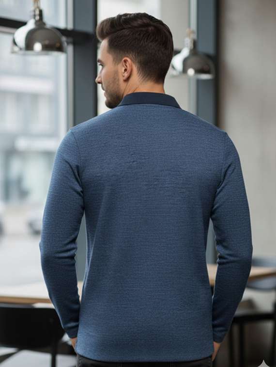 men textured long sleeve regular fit t-shirt - 22240652 -  Standard Image - 2