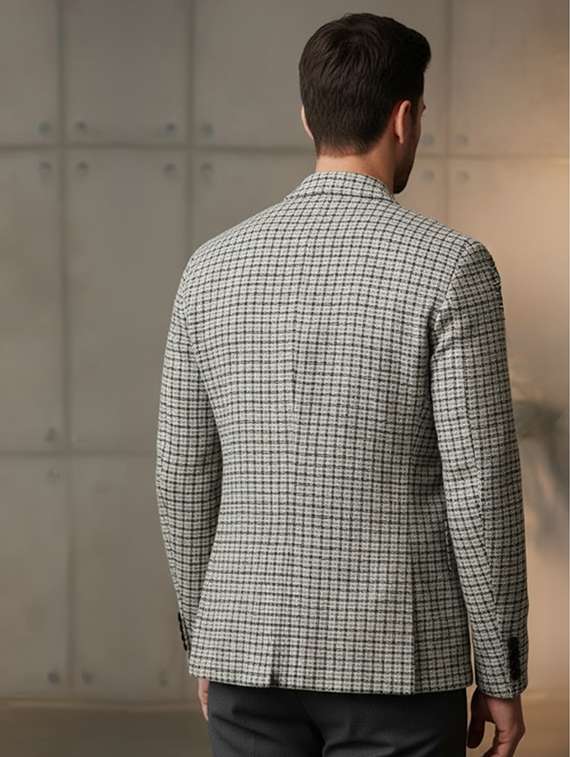 men checkered long sleeve winter coat - 22240655 -  Standard Image - 2